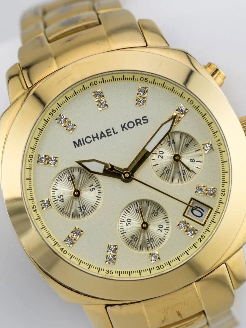 Michael Kors MK-5132 Crystal Chronograph Watch Women's New Battery